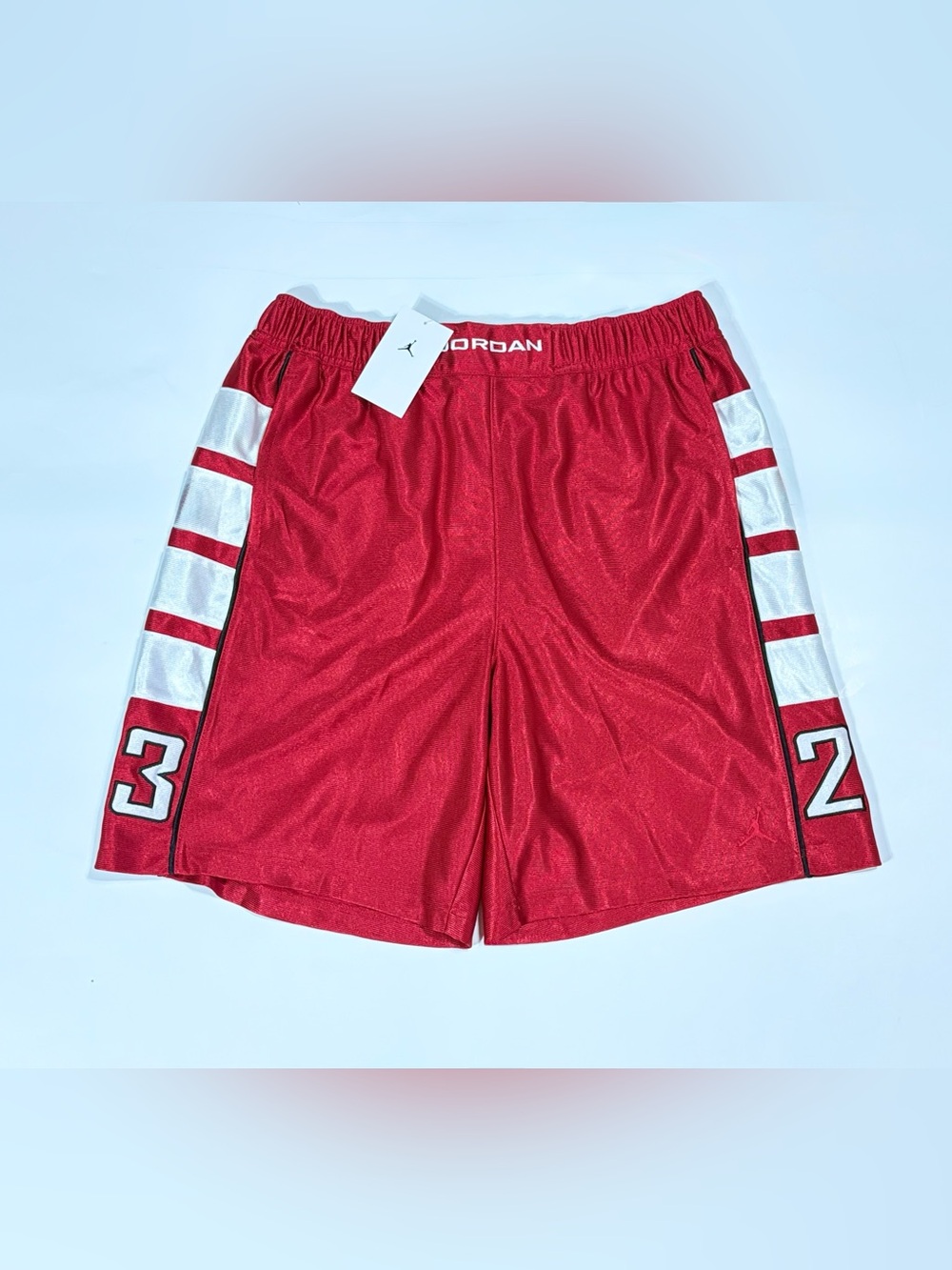 Jordan Red Men's Basketball Shorts with White Side Stripes
